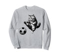 Funny Soccer Cat Football Kitten Cat Sweatshirt - Unique Graphic Unisex