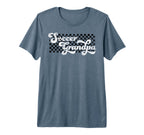 Soccer Grandpa Grandfather Checkered Tri T-Shirt - Streetwear Style Unisex