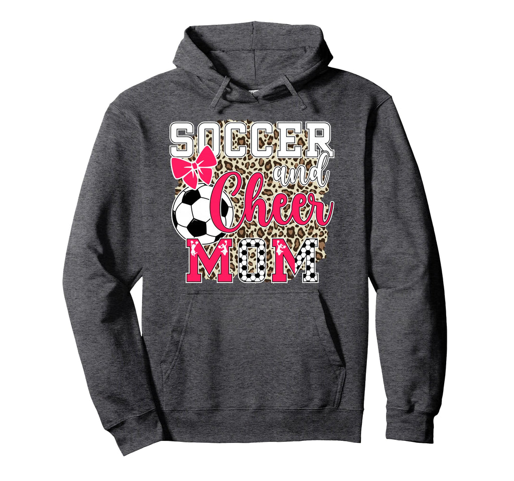 Soccer And Cheer Mom Leopard Cheerleader Hoodie - Trendy Graphic Men Women