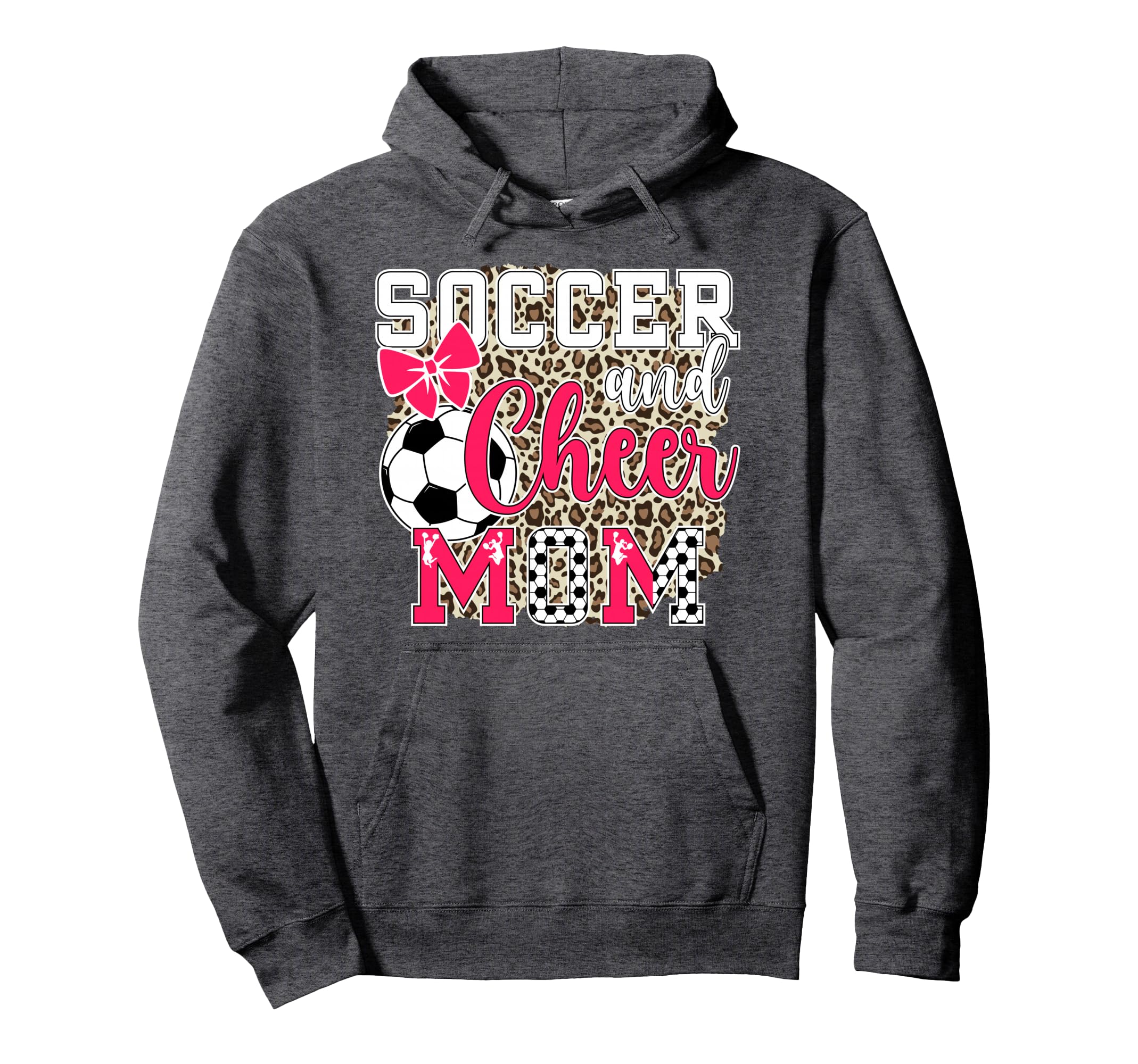 Soccer And Cheer Mom Leopard Cheerleader Hoodie - Trendy Graphic Men Women