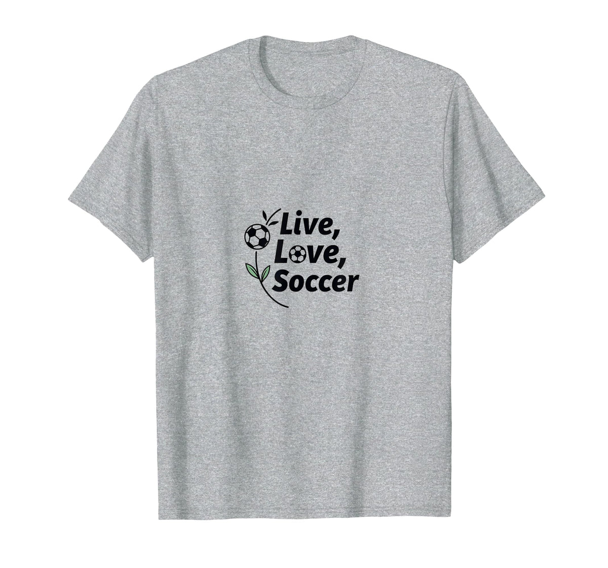 Live Love Soccer Womens Sports T-Shirt - Custom Art Print Men Women