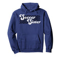 Soccer Sister Soccer Family Checkered Hoodie - Trendy Graphic for Adults