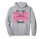 Just Who Loves Soccer Coquette Bow Hoodie - Minimalist Print Unisex