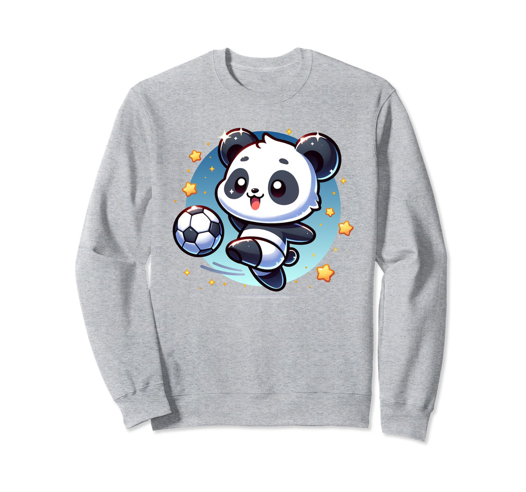 Panda Soccer Player Kicking Soccer Sweatshirt - Minimalist Print Unisex