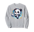 Panda Soccer Player Kicking Soccer Sweatshirt - Minimalist Print Unisex