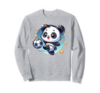 Soccer Player Panda Kicking Soccer Ball Sweatshirt - Trendy Graphic Unisex