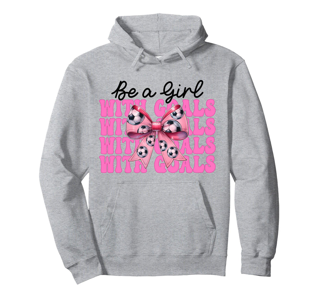 Be Goals Soccer Coquette Bow Hoodie - Novelty Apparel Men Women