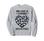 100 Days School Soccer Heart Love Sweatshirt - Novelty Apparel for Adults