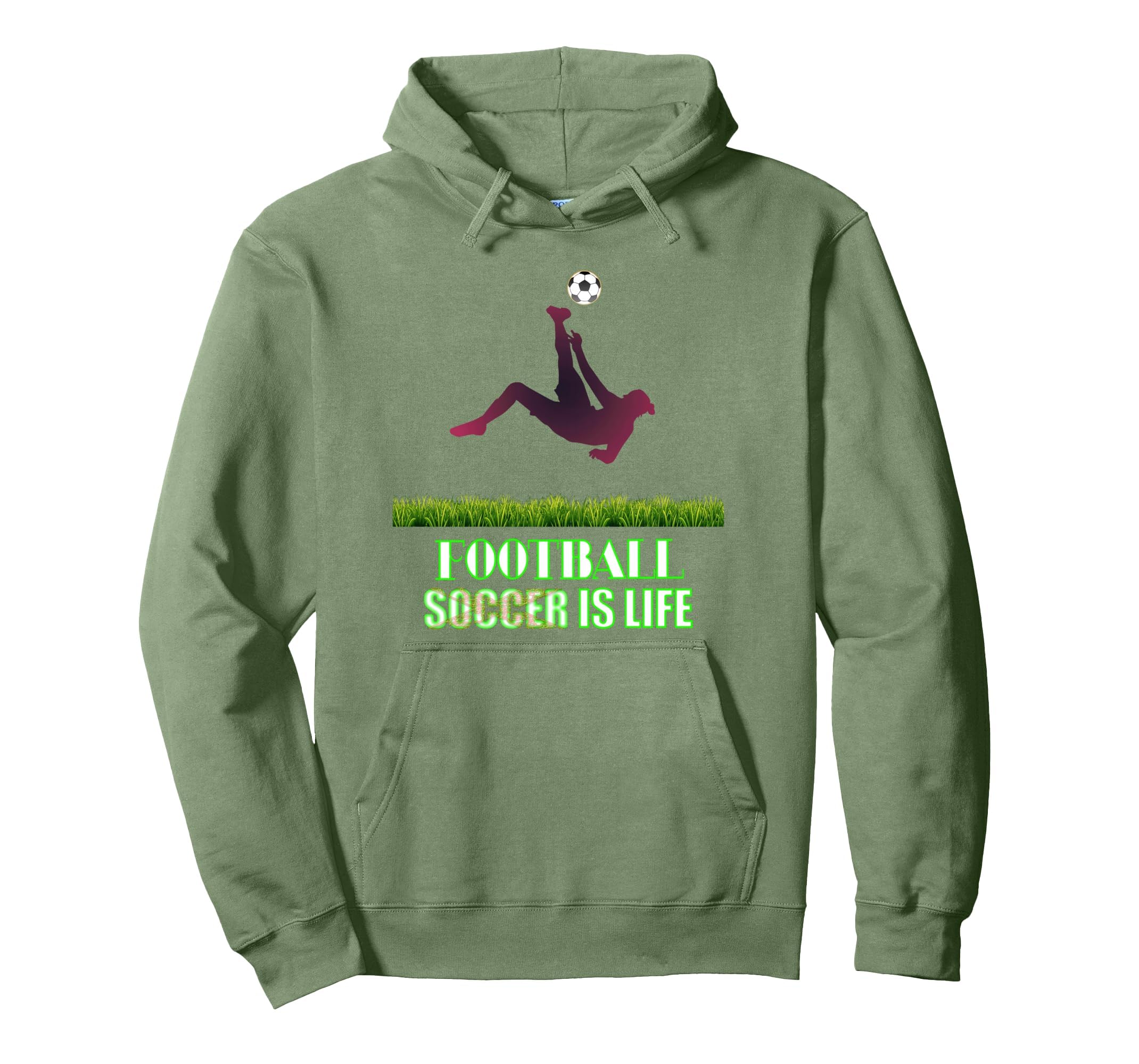 Soccer Is Life Bold Modern Hoodie - Fun Novelty Design Men Women