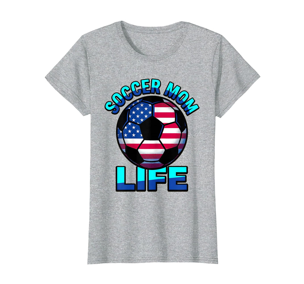 Soccer Mom Life American Flag Soccer T-Shirt - Streetwear Style Men Women