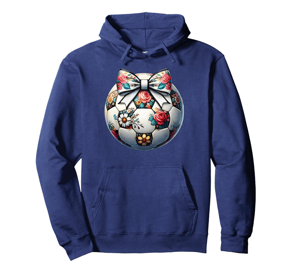 Soccer Flower Coquette Bow Floral Hoodie - Fun Novelty Design Men Women