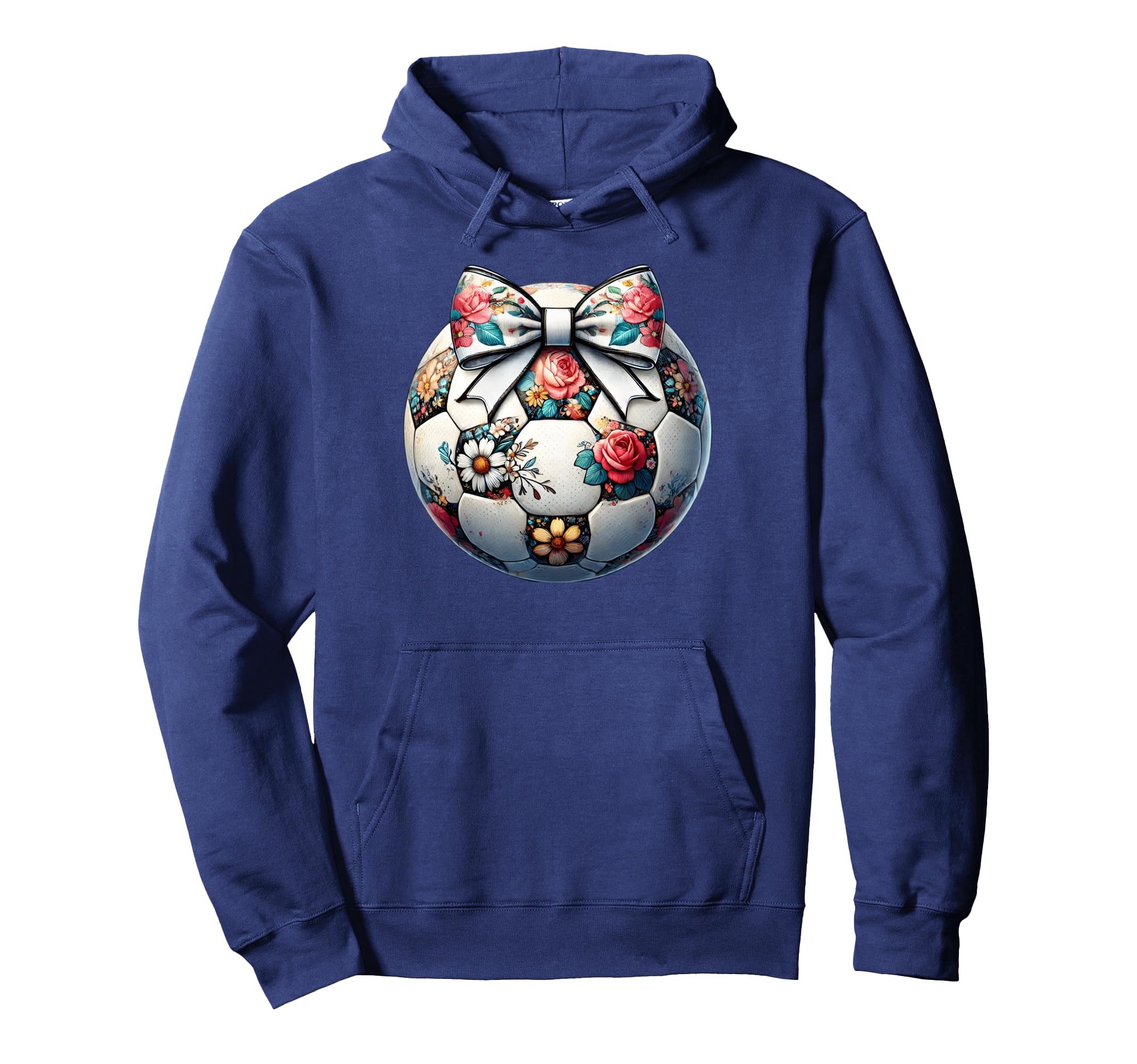 Soccer Flower Coquette Bow Floral Hoodie - Fun Novelty Design Men Women
