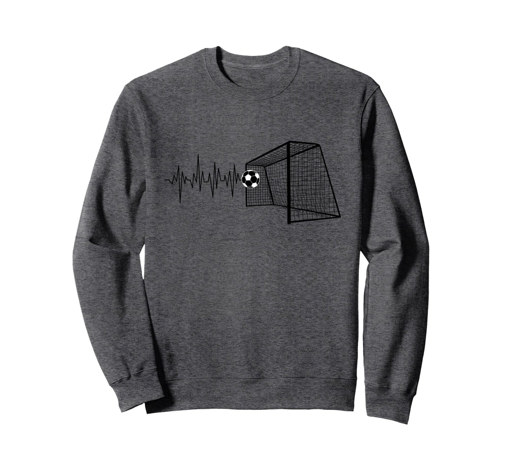 Funny Soccer Heartbeat Ecg Sweatshirt - Novelty Apparel for Adults