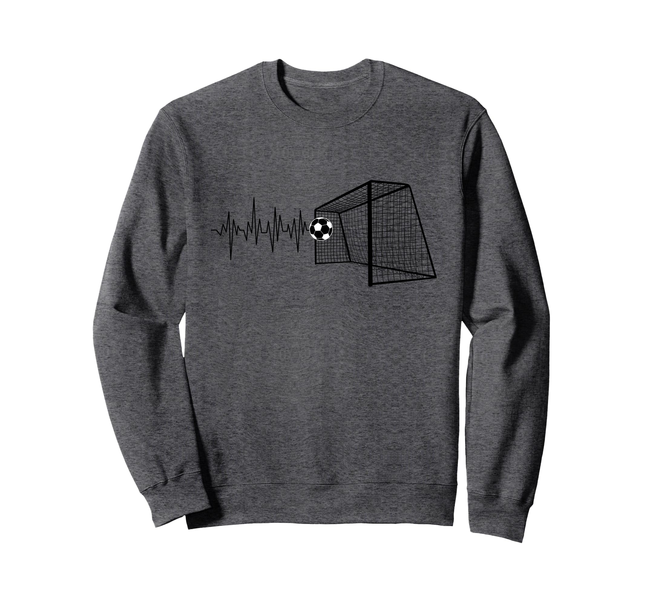 Funny Soccer Heartbeat Ecg Sweatshirt - Novelty Apparel for Adults