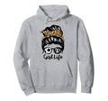 Life Messy Bun Hair Funny Soccer Cheer Hoodie - Unique Graphic Men Women