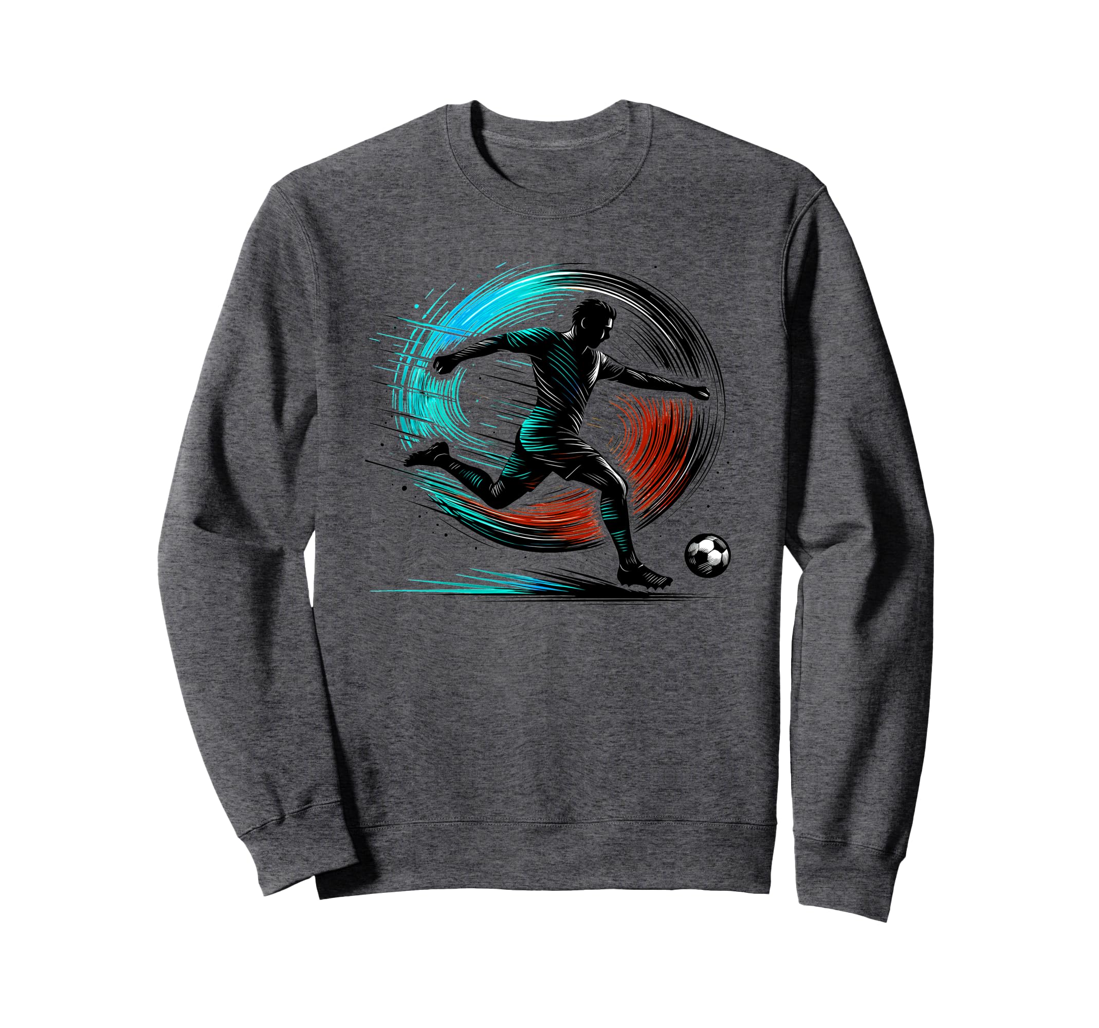 Powerful Soccer Kick Male Sweatshirt - Custom Art Print for Adults