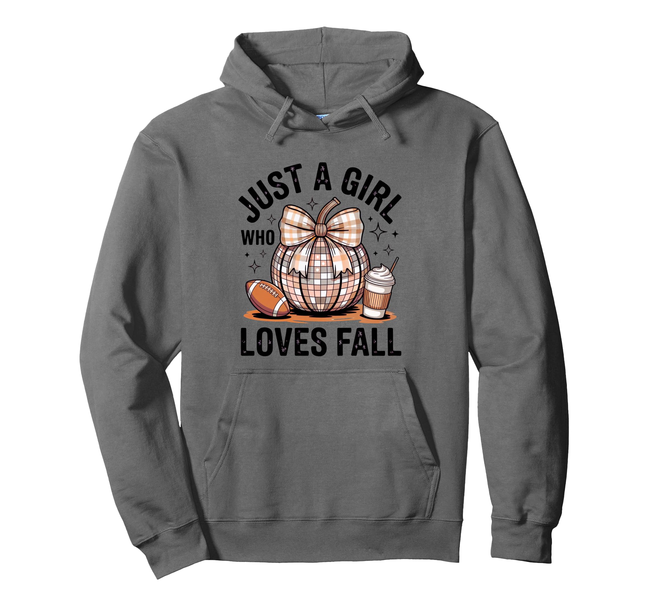 Coquette Bow Sports Fall Pumpkin Coffe Hoodie - Custom Art Print Men Women
