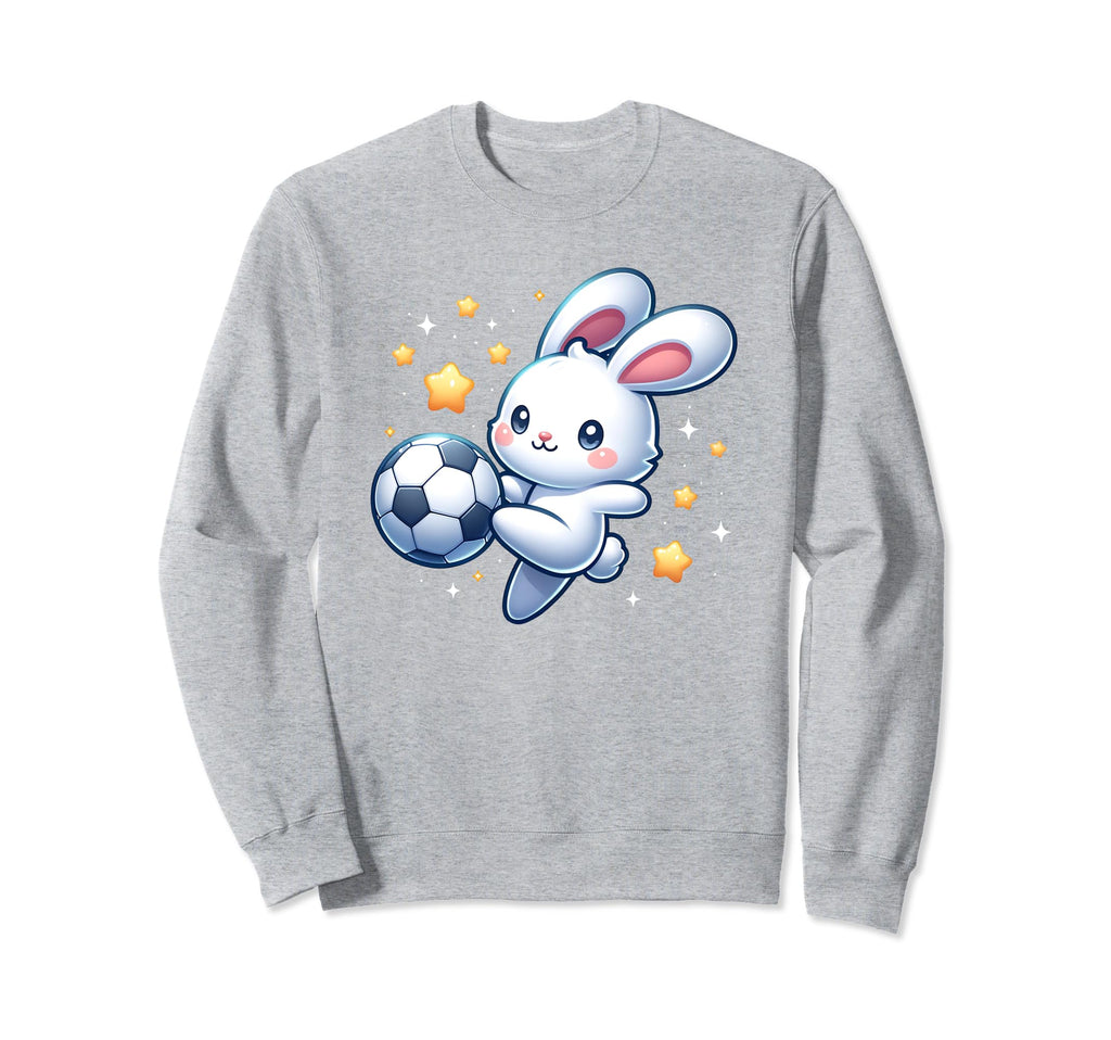 Soccer Player Bunny Rabbit Kicking Sweatshirt - Custom Art Print Unisex