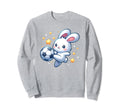 Soccer Player Bunny Rabbit Kicking Sweatshirt - Custom Art Print Unisex