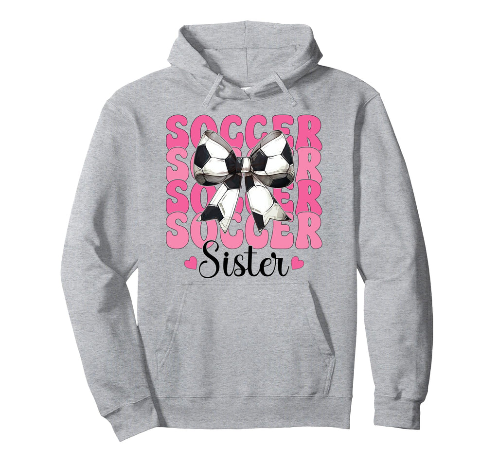 Soccer Sister Soccer Sis Coquette Bow Hoodie - Trendy Graphic Unisex