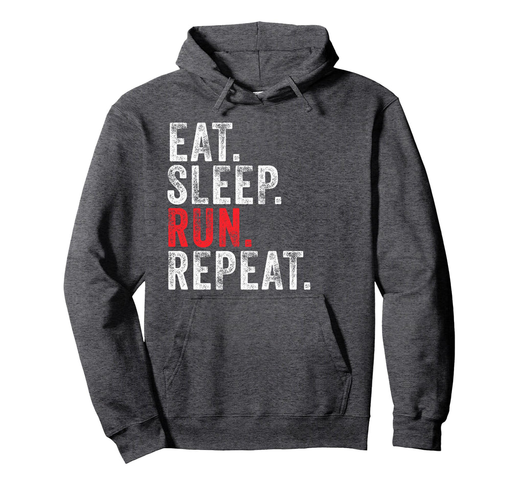 Eat Sleep Run Repeat Track And Field Hoodie - Minimalist Print Unisex