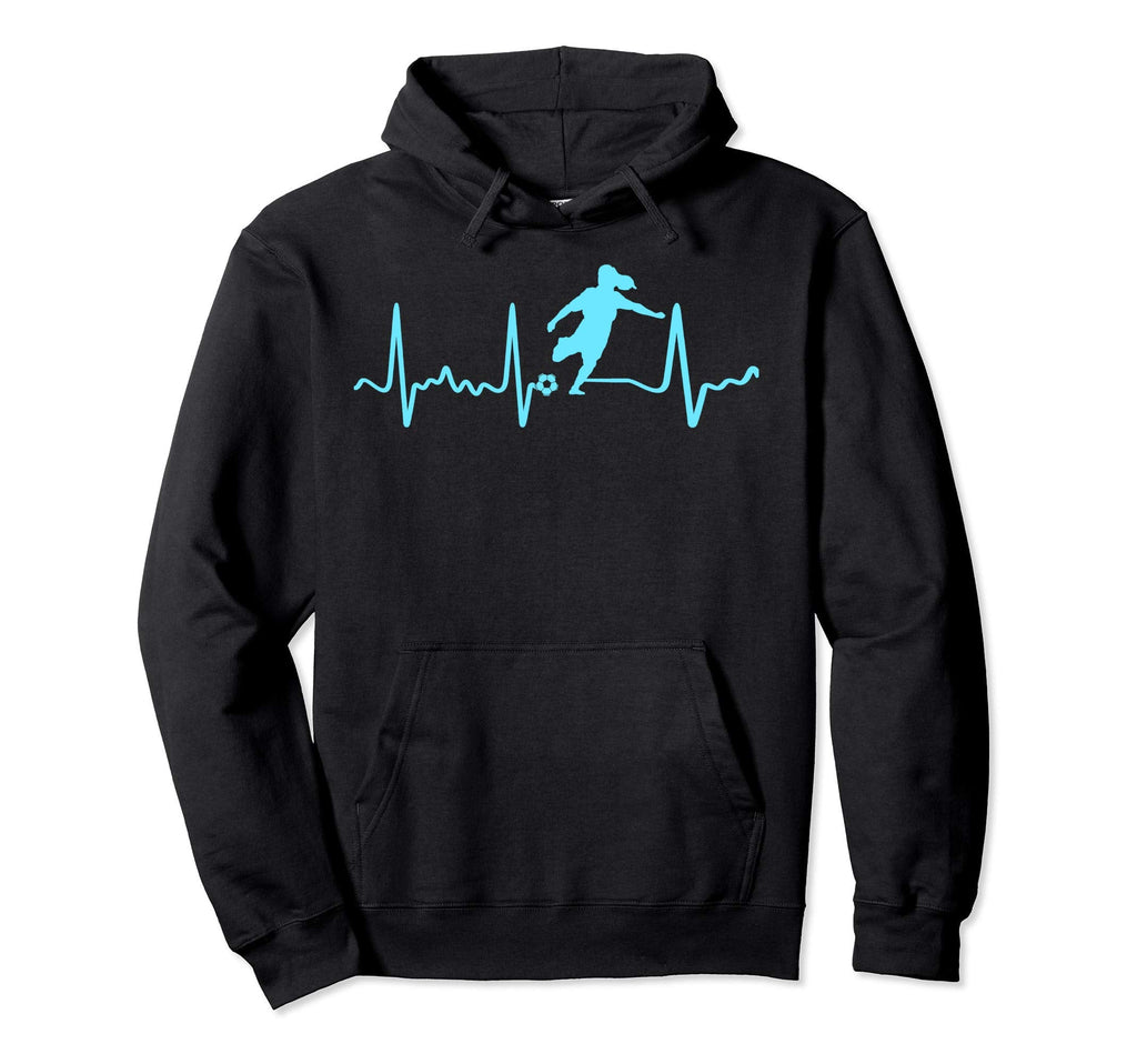 Light Blue Soccer Heartbeat Female Soccer Hoodie - Novelty Apparel Unisex