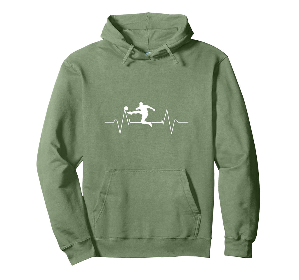 Soccer Heartbeat Soccer Player Gift Hoodie - Unique Graphic for Adults