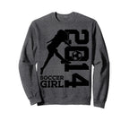 12Th Birthday Soccer 2014 Sweatshirt - Minimalist Print Unisex