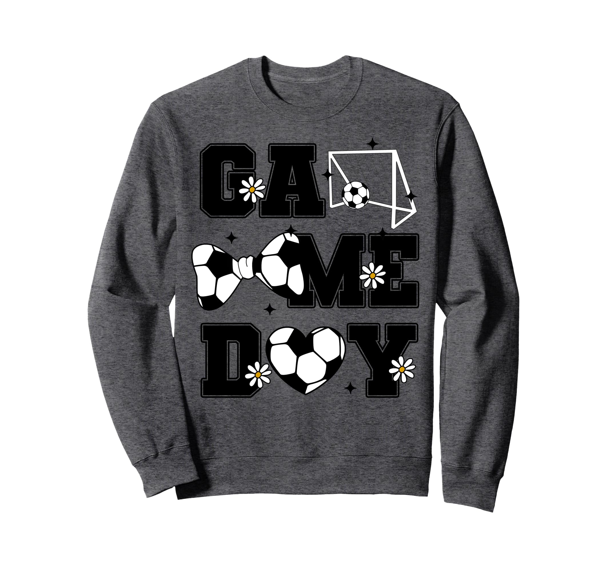 Soccer Game Day Bow And Heart Soccer Sweatshirt - Aesthetic Graphic Unisex