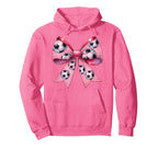 Coquette Bow Soccer Ball Pattern Hoodie - Fun Novelty Design for Adults