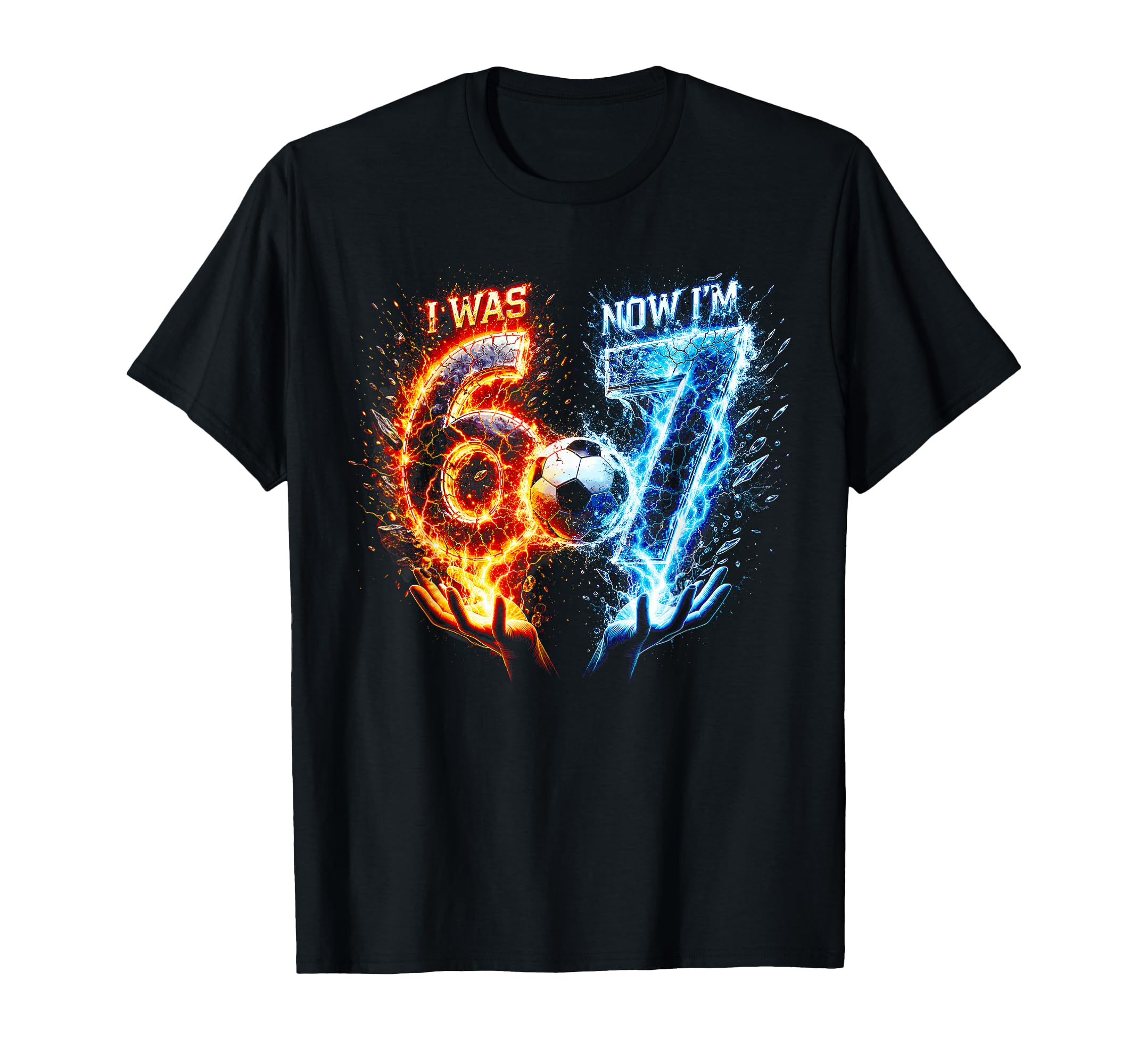 I Was 6 Now Im 7 Years Old Soccer 6 7 T-Shirt - Custom Art Print Men Women