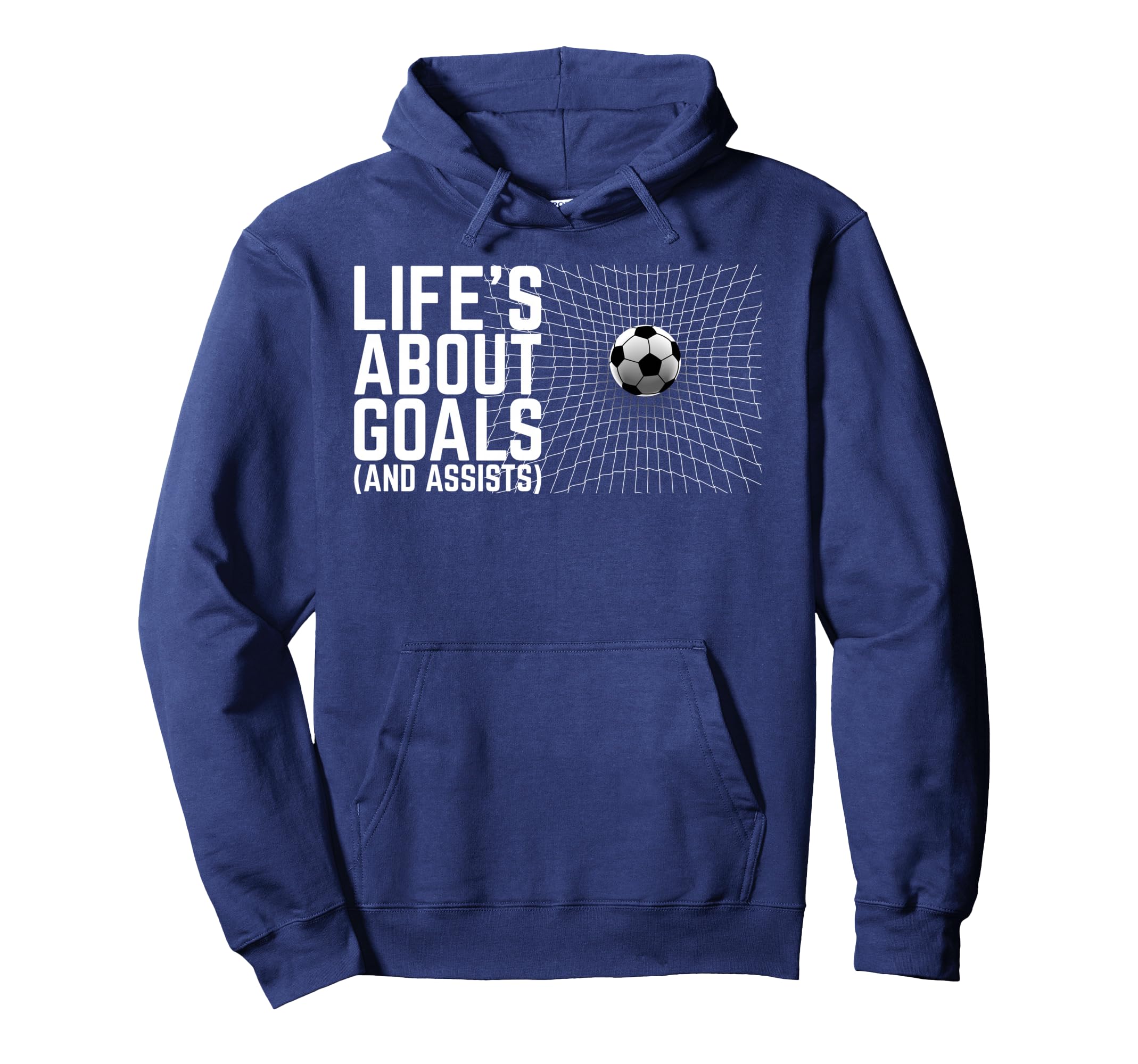 Life Is About Goals And Assists Hoodie - Minimalist Print for Adults