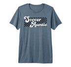 Soccer Auntie Soccer Aunt Checkered Tri T-Shirt - Streetwear Style Unisex