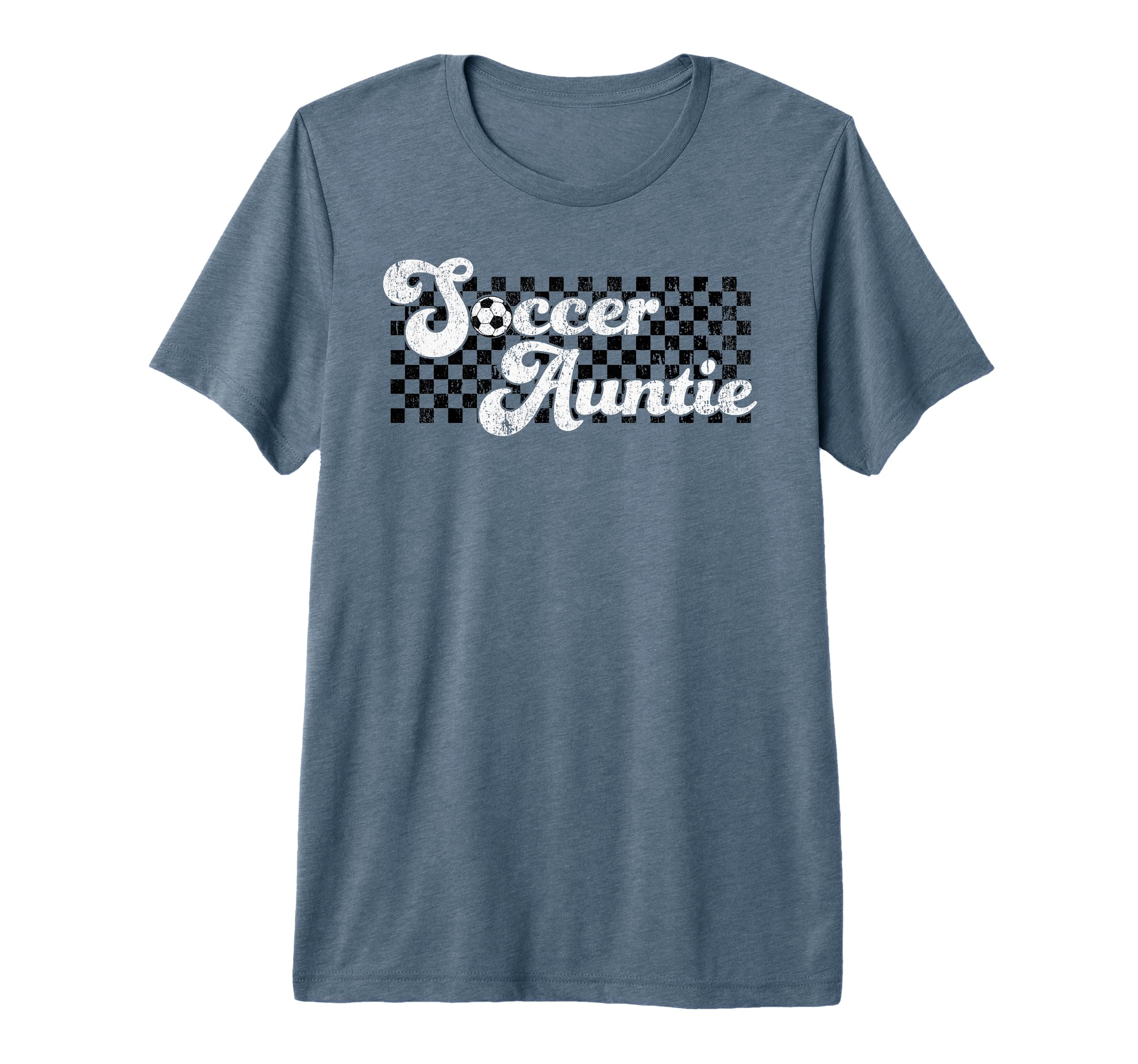Soccer Auntie Soccer Aunt Checkered Tri T-Shirt - Streetwear Style Unisex