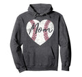 Baseball Softball Heart Mom Mothers Hoodie - Fun Novelty Design Men Women
