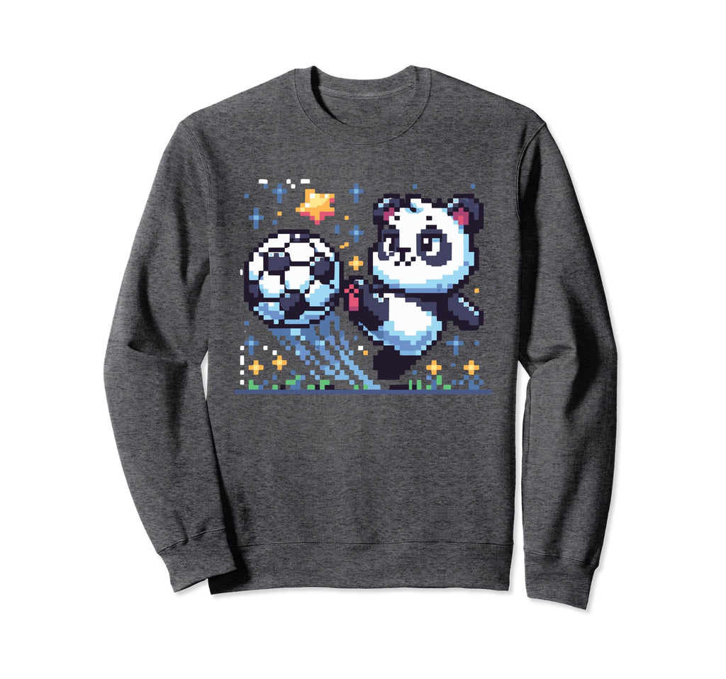 Panda Soccer Player Kicking Soccer Sweatshirt - Unique Graphic for Adults