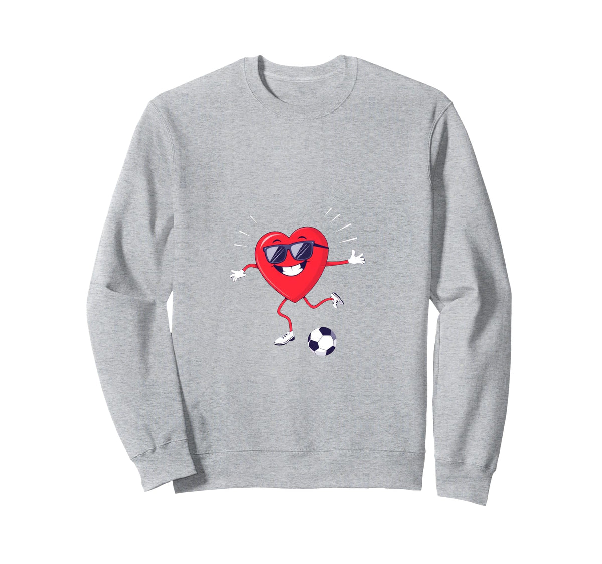 Cartoon Heart Soccer Gift T-Shirt - Novelty Apparel for Adults