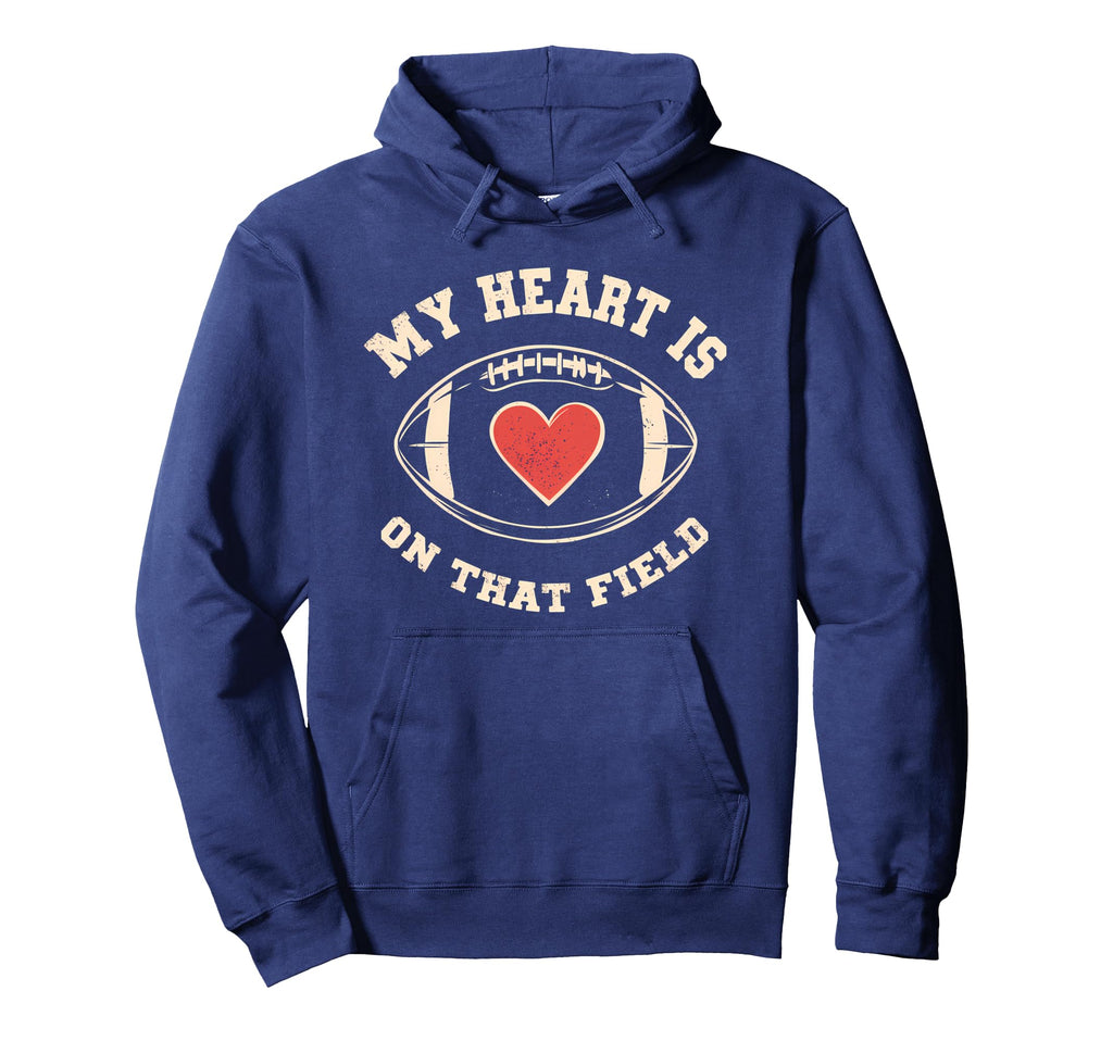 Football My Heart Is That Field Hoodie - Novelty Apparel for Adults