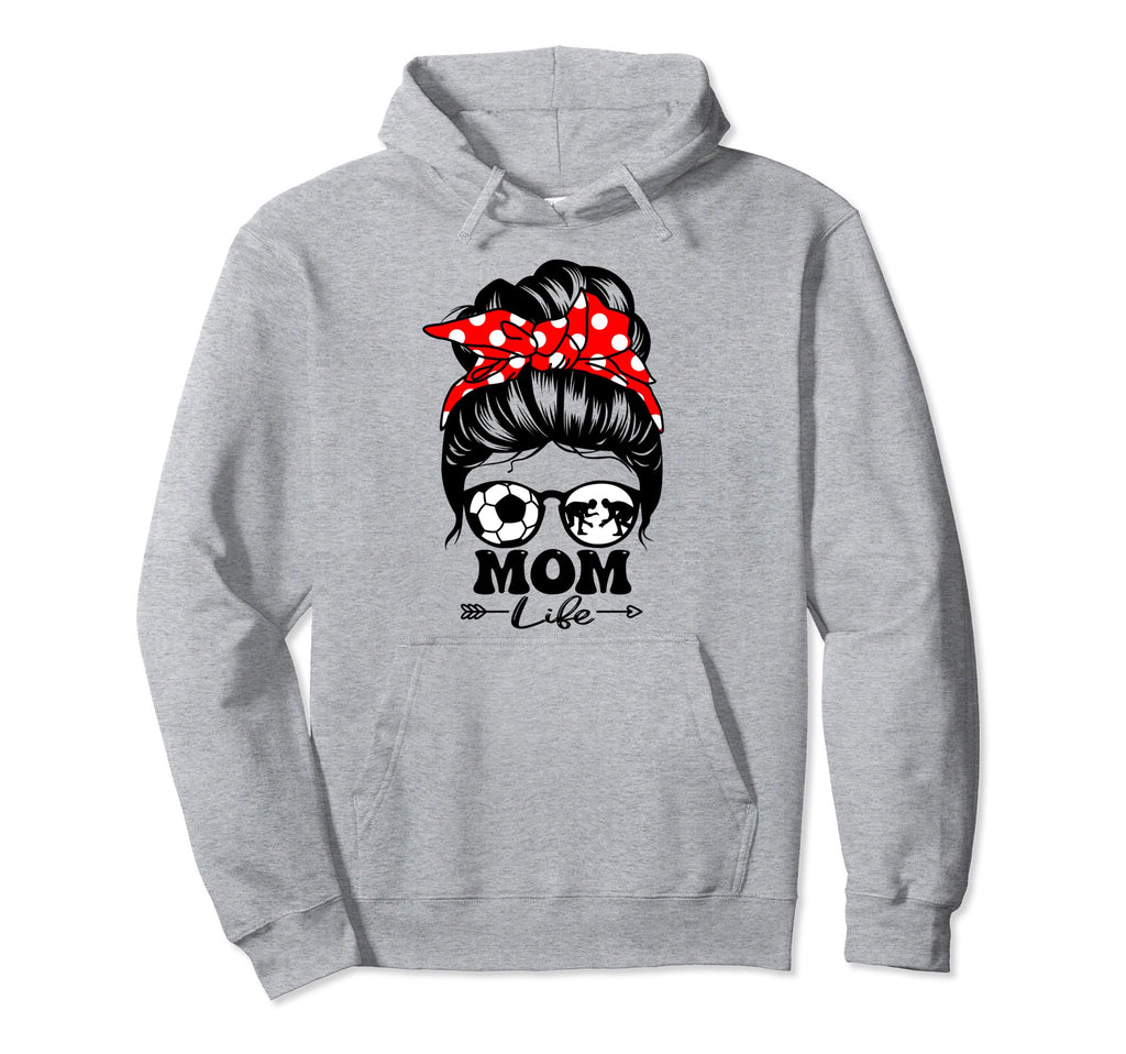 Mom Life Messy Bun Hair Funny Hoodie - Custom Art Print for Adults