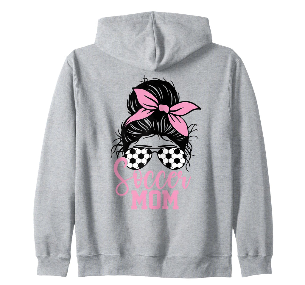 Soccer Mom Messy Bun Mom Life Mothers Sweatshirt - Unique Graphic Unisex
