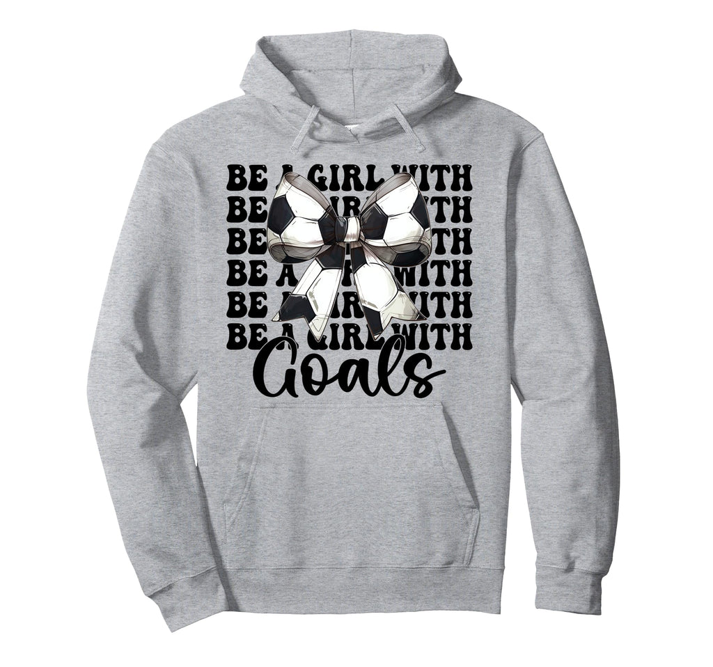 Be Goals Soccer Coquette Bow Hoodie - Minimalist Print Unisex