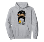 Mom Life Messy Bun Curly Hair Softball Hoodie - Unique Graphic Men Women