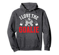 I Love Hockey Goalie Mama Hockey Hoodie - Minimalist Print for Adults