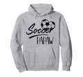 Soccer Papaw Heart Family Matching Team Hoodie - Graphic Print for Adults
