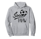 Soccer Papaw Heart Family Matching Team Hoodie - Graphic Print for Adults