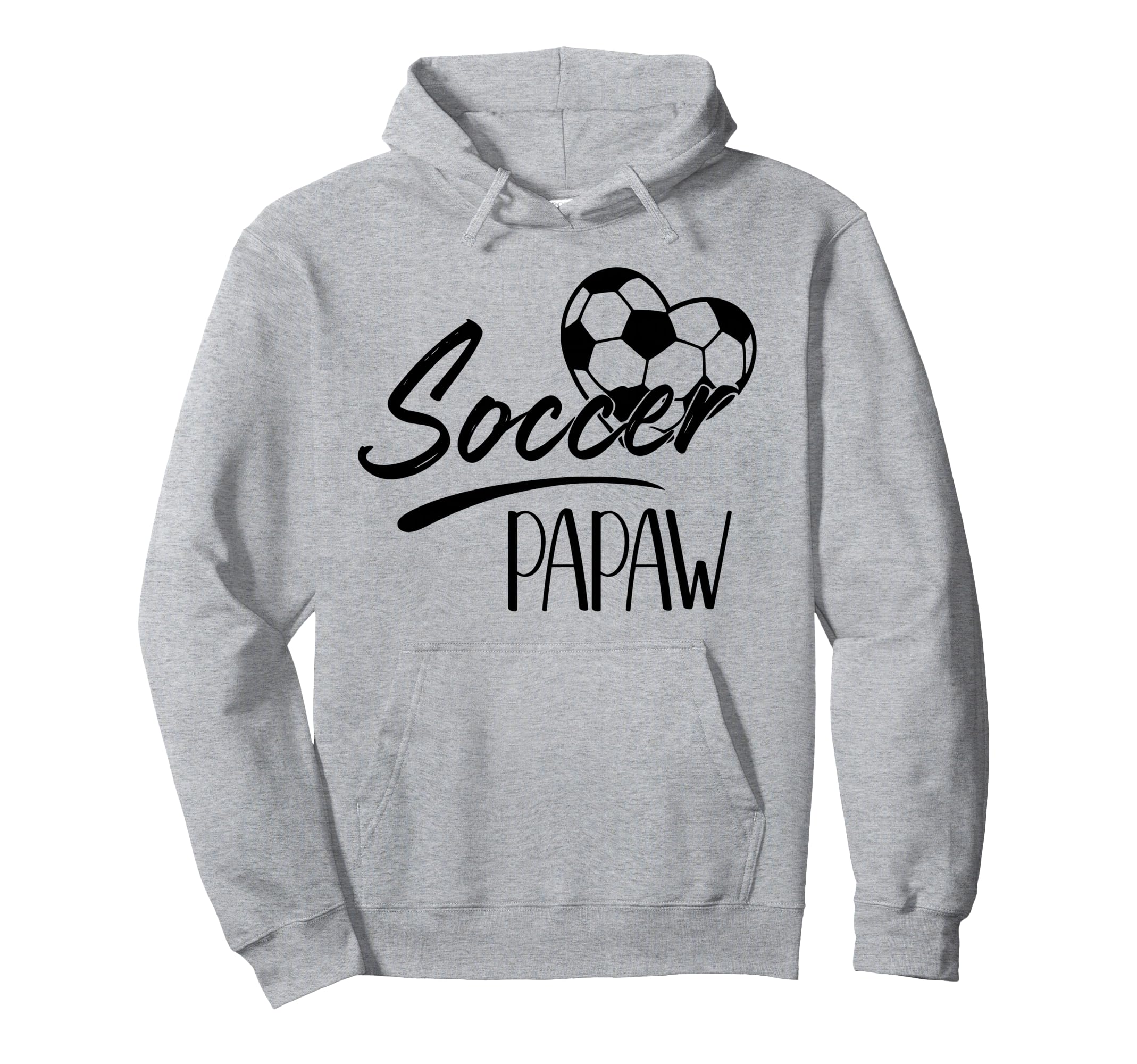 Soccer Papaw Heart Family Matching Team Hoodie - Graphic Print for Adults