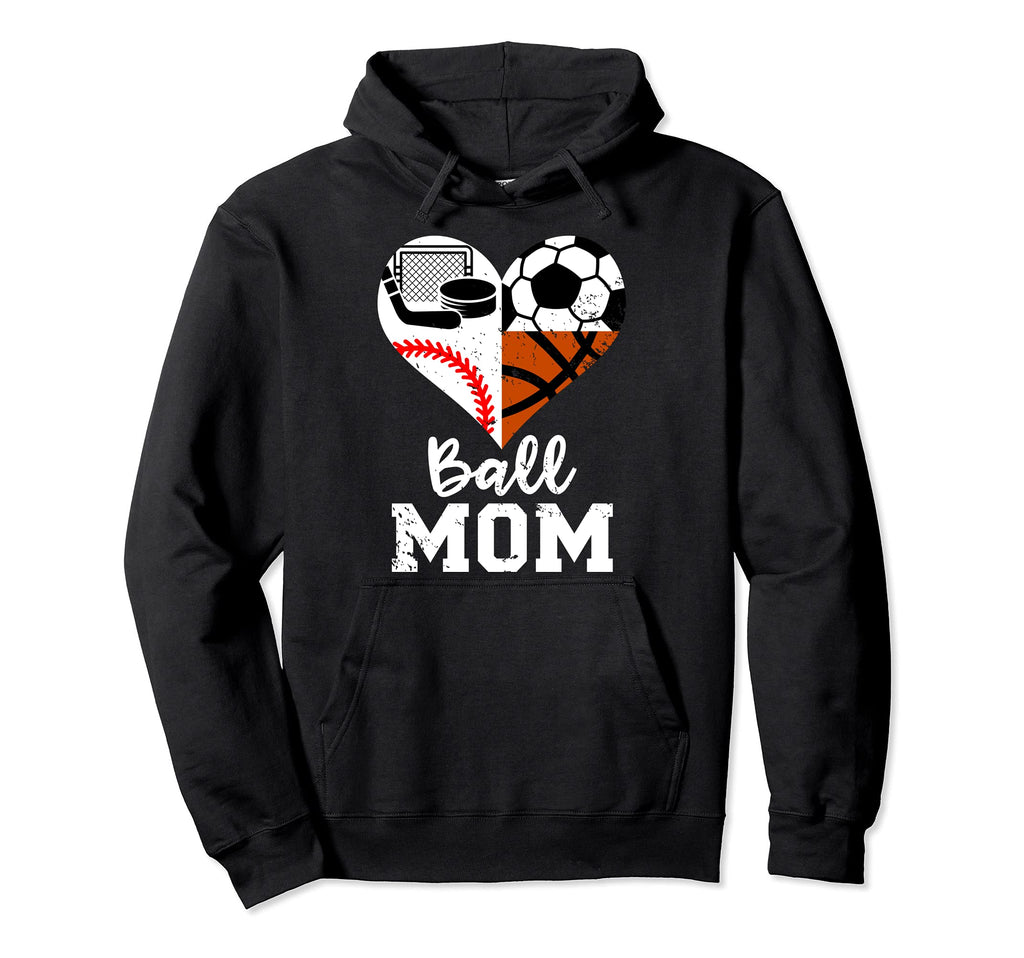 Ball Mom Funny Soccer Baseball Hoodie - Aesthetic Graphic Unisex