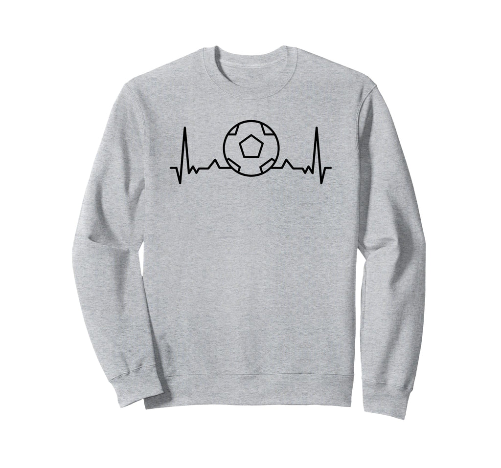 Soccer Heartbeat Funny Soccer Sports Sweatshirt - Graphic Print for Adults