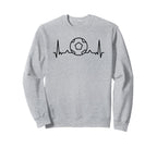 Soccer Heartbeat Funny Soccer Sports Sweatshirt - Graphic Print for Adults