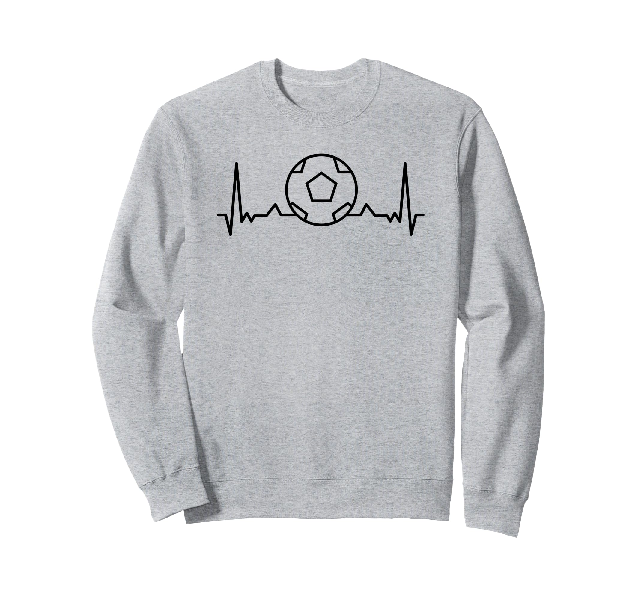 Soccer Heartbeat Funny Soccer Sports Sweatshirt - Graphic Print for Adults